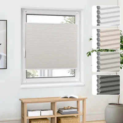 Produktbild von Wabenplissee Thermo Beige 65x140cm Verdunkelnd Ohne Bohren Hitzeschutz Pure Jalousiescout