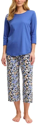 Produktbild von CALIDA Flower Dreams 7/8-Pyjama Damen deep Cobalt 44-46