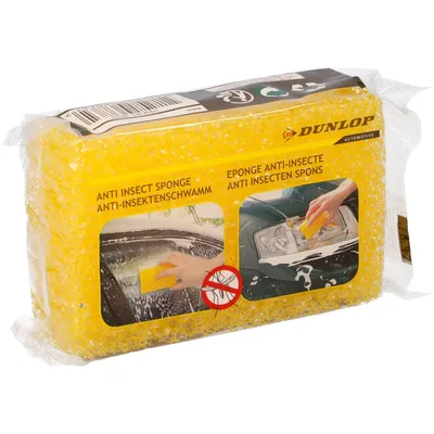 Image de Dunlop, 11x4x7 cm Carrosserie de voiture éponge de nettoyage anti-insectes, jaune