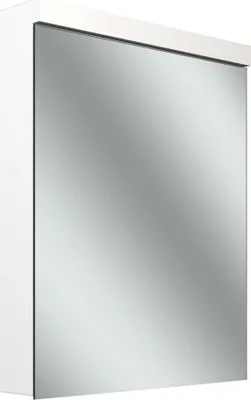 Image de Schneider LOW plus LED armoire de toilette, 1 porte 60cm, butée changeable, 595x120x747mm, prise à droite, éclairage en haut, 172.062.02.02