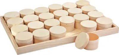 Produktbild von VBS XXL Spanschachteln "Rund" auf Tablett, 24 Stück, Ø ca. 6 cm