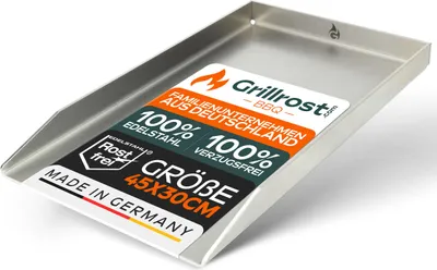 Produktbild von Edelstahl Grillplatte | Plancha 45x34cm - passend für Napoleon LE/LEX/Prestige & Rösle | 4mm Massiv