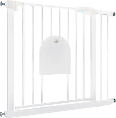 Obrázek produktu pro XINZI Schodišťová branka bez vrtání, 85-95 cm pro děti, psy a kočky, schodišťová branka s funkcí automatického zavírání a udržování otevřených dveří, bílá barva