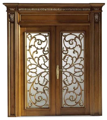 Produktbild von Casa Padrino Luxus Barock Doppel Wohnungstür Braun / Gold 231 cm - Italy