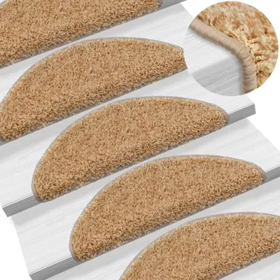 Image de The Living Store Tapis de marche 10 pcs. 65x25 cm Crème