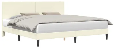 Produktbild von vidaXL Bettrahmen mit Kopfteil Creme 180 x 200 cm Cordstoff