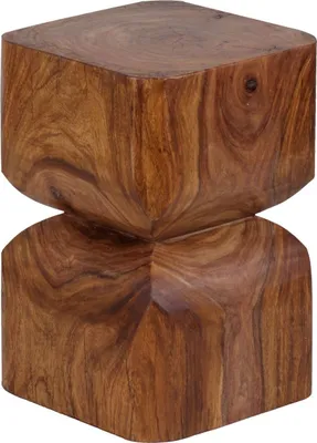 Produktbild von Beistelltisch WL1.562 Sheesham Vollholz 30x45x30cm Rustikaler Deko-Tisch, Blumentisch Holztisch Klein, Sofa Anstelltisch Braun| Kleiner Echtholz Tisch, Ablagetisch Wohnzimmertischchen
