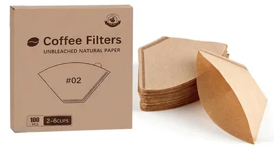 Kaffeefilter Größe 02, V-Form, 100 Stück, ungebleicht, braun, 130 mm