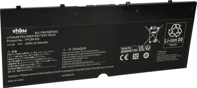Produktbild von vhbw Akku kompatibel mit Fujitsu LifeBook LifeBook T935, LifeBook U745, T904U, T904 Notebook (3050 mAh, 14,4 V, Li-Ion)