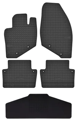 Productafbeelding van Rubberen automatten + tunnelmat voor Volvo V70 II 2000-2007 (stationwagen) – 5-delig, zwart, op maat – Wielganizator SolidTread