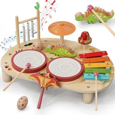 Zdjęcie produktu dla Instrumenty muzyczne drewniane zestaw dla maluchów edukacyjne prezent