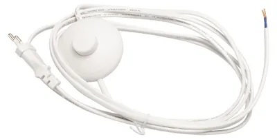 Produktbild von Netzkabel 3 m Eurostecker + Fußschalter 300 WS C7 in weß offenes Ende