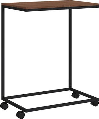 Zdjęcie produktu dla vidaXL Stolik boczny na kółkach czarny 55x35x70 cm Materiał drewnopochodny