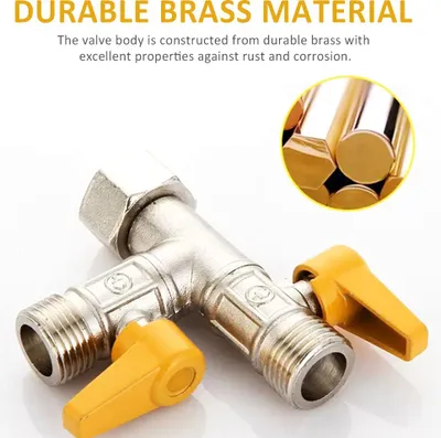 Immagine prodotto di Valvola deviatrice a braccio in ottone per doccia, valvola G1/2'' RV a 3 vie di ricambio, adattatore universale a T per bagno, WC, cucina
