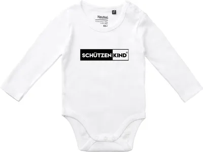 Produktbild von Huuraa Baby Body Schützenkind Modern 74 White  Baumwolle Fairtrade Langarmbody Geschenkidee