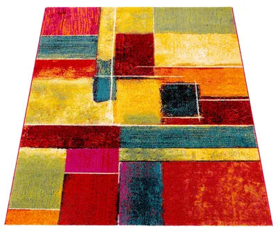 Produktbild von Teppich Wohnzimmer Schlafzimmer Jugendzimmer Kurzflor Modern Vintage Bunt Abstrakte Muster Grösse 200x290 cm