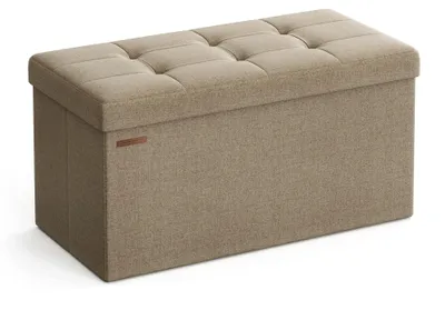 Image de SONGMICS : Tabouret de rangement, banc pliable, 38 x 76 x 38 cm