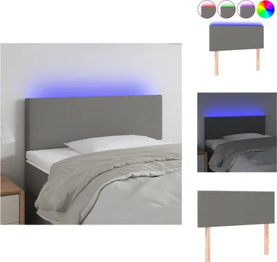 Produktbild von vidaXL LED Kopfteil Dunkelgrau 80x5x78/88 cm Stoff -  Kopf- & Fußenden