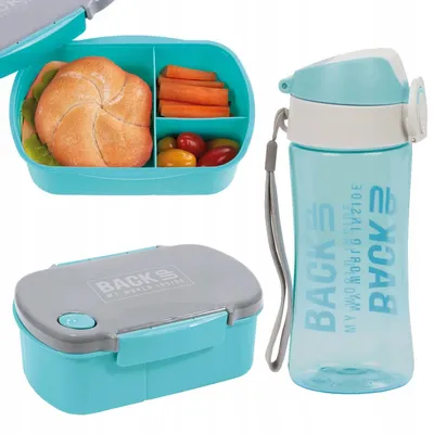 Image de Back Up Set Bidon et Lunchbox 2 Compartiments Bleu
