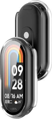 Produktbild von Schutzhülle mit Glas für Xiaomi Smart Band 10, Bizon Case Watch Adamo, Transparent