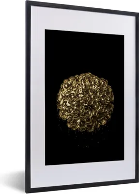 Produktbild von MuchoWow® MuchoWow® Gerahmtes Poster Blume - Schwarz - Blatt 40x60 cm - Poster mit zchwarzem Bilderrahmen - Poster in Rahmen