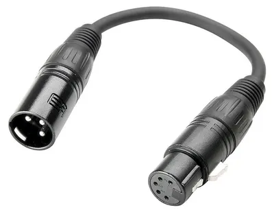 Zdjęcie produktu dla Adam Hall Cables 3 STAR DHM 0020 - Kabel adapter DMX 5-polowy XLR żeński x 3-polowy XLR męski | 0,2 m