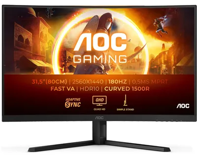 Image de AOC 81,3cm (31,5") CQ32G4VE 16:09 HDMI+DP Courbe Bl/Gr