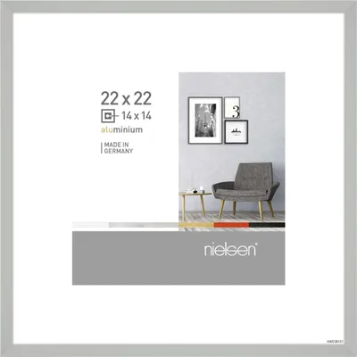 Produktbild von nielsen Aluminium Bilderrahmen Pixel, 22x22 cm, Silber Matt