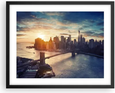 Produktbild von Gerahmtes Poster - Schwarzer Rahmen - New York Stadt - 50x40 cm - Wand Bild - Wanddeko - Wandbilder - Kunstposter - Wandposter - Bilderrahmen - Bilder - Kunstdruck - Wandbild - P2BAA50x40-3733