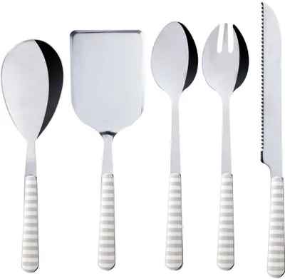 Immagine prodotto di Set di posate Set da cucina 5 pezzi, acciaio inossidabile e plastica