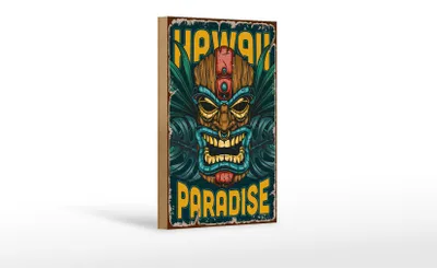Produktbild von Holzschild Retro 12x18cm Hawaii Paradise