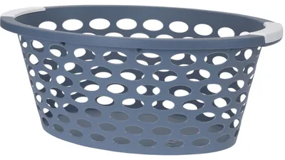 Produktbild von Waschekorb aus Kunststoff, blau, 25 Liter, mit Griffen