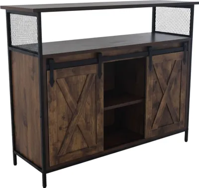 Produktbild von Sideboard mit Schiebetüren im Scheunenstil - Rustikaler Aufbewahrungsschrank