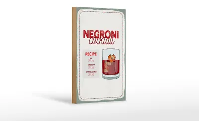 Produktbild von Holzschild Rezept n Cocktail Recipe GIN 12x18 cm Dekoration