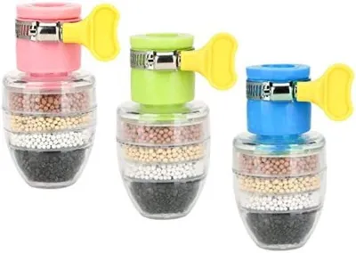 Produktbild von PolkaHome® 3er-Pack Aktivkohle-Wasserfilterhahn, 6-stufige Filtration, Mini-Wasserfilter für Küchenarmatur, spritzwassergeschützt