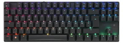 Image de CHERRY XTRFY MX 8,2 - Clavier - 80% - TKL - rétroéclairage - sans fil - Bluetooth 5,2, 2,4 GHz, USB-C - QWERTZ - allemand - Commutateur de touches : CHERRY MX2A Brown - noir (G80-3882LIADE-2)