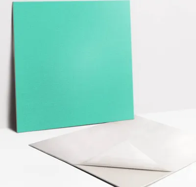 Produktbild von Fliesenaufkleber Set - 9 Stück Selbstklebende PVC Fliesen-Designs - Für Bad und Küche 30 x 30 - Türkis