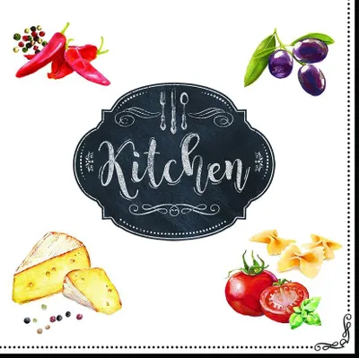Immagine prodotto di 20 tovaglioli Kitchen Basics - Ingredienti per la cucina 33x33cm