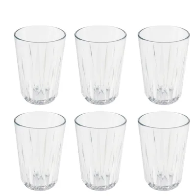 Produktbild von Trinkbecher -CRYSTAL- 6er Set - Tritan, 0,15 Liter, transparent, bruchsicher, stapelbar