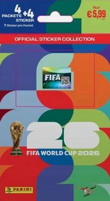 Image de Panini 2026 World Cup Blister Pack: 4 Sachets + 4 Stickers, Multipack Of 32