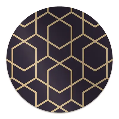 Produktbild von Rundmatte - Stuhlunterlage Bürostuhlunterlage - Rund Ø 100 cm - Bodenmatte - Fußmatte - Goldenes Muster