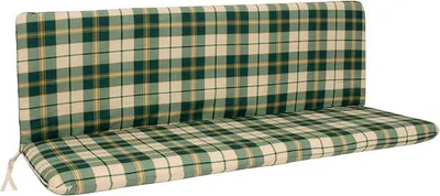 Produktbild von Auflage Gartenbankauflage Boston für Bank 3-sitzig 138cm, mit Rückenteil, grün - beige kariert