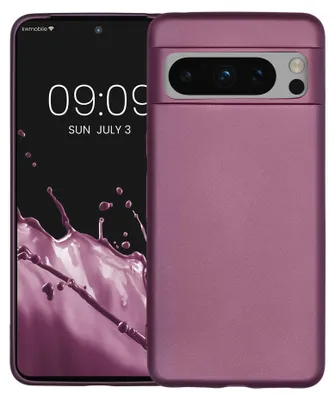 Produktbild von kwmobile Handyhülle für Google Pixel 8 Pro Hülle - Silikon Case metallisch schimmernd - Schutzhülle Cover - Metallic Lavendel