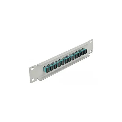 Produktbild von DeLOCK 10″ LWL Patchpanel 12 Port SC Simplex aqua 1 HE grau, Faser, SC, Aqua-Farbe, Grau, Metall, Rackeinbau, 1U