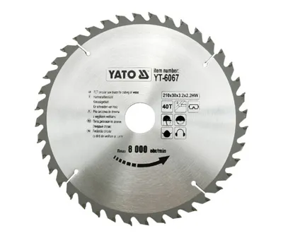 Produktbild von Yato YT-6067, Kunststoff, Holz, 21 cm, 3 cm, Hartmetall-bestücktes Wolfram (TCT), 2,2 mm, 8000 RPM