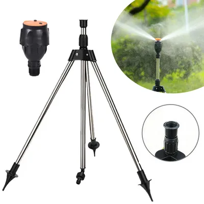 Produktbild von Rotating Tripod Sprinkler, Garten Rasensprenger 360 Grad Drehung, Rasensprenger Große Flächen für Garten, Rasen
