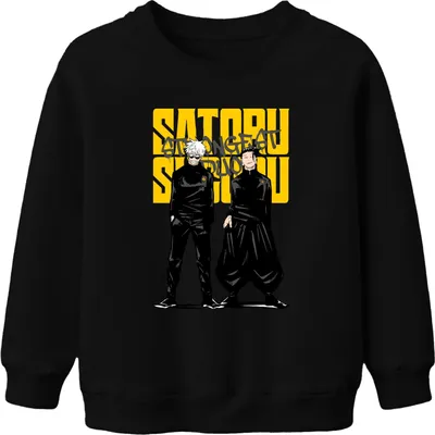 Produktbild von Satoru Gojo Geto Strongest Duo Jujutsu Kaisen Anime Ästhetik Japan Y2K Uni Kinder Sweatshirt Pullover, Schwarz, 152