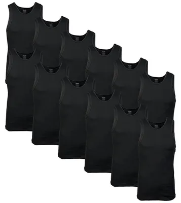 Productafbeelding van Gildan Heren A-shirt tanktops, multipack, model G1104, zwart (verpakking van 12), maat S