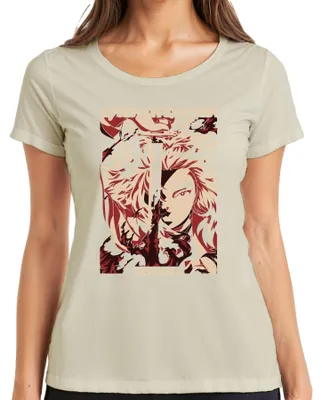 Produktbild von Rengoku Kimetsu no Yaiba Demon Slayer Flammen Schwert Damen T-Shirt, Natur, L
