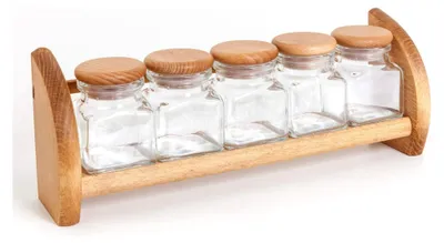 Produktbild von Gewürzregal mit 5 Glasbehältern (leer)